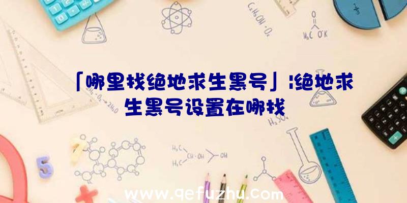 「哪里找绝地求生黑号」|绝地求生黑号设置在哪找
